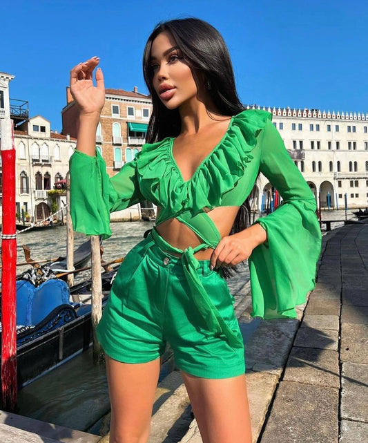 Green blouse